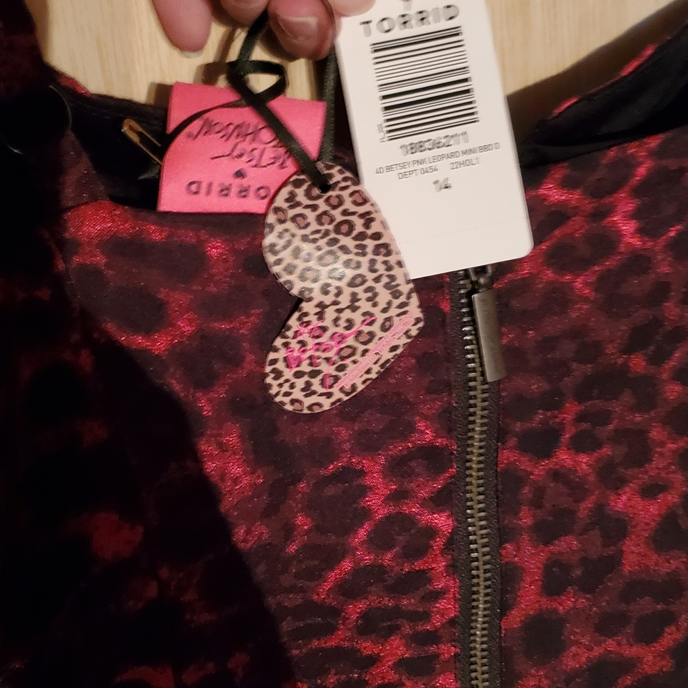 Torrid X Betsey Johnson Leopard Mini BabyDoll Dress, Size 14 NWT - Picture 7 of 9